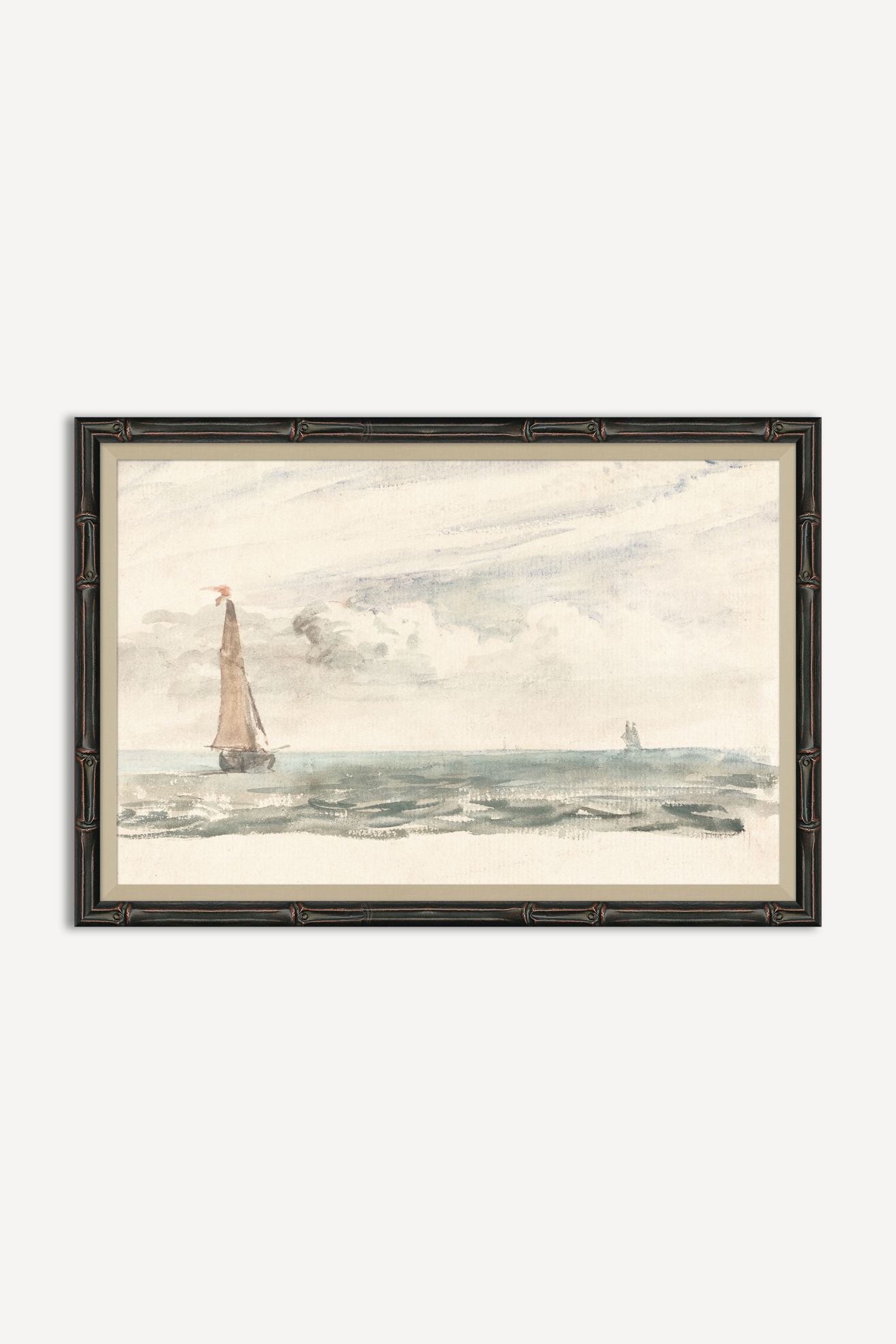 John Constable Seascape with Two Sailboats Wall Art - White, One Size