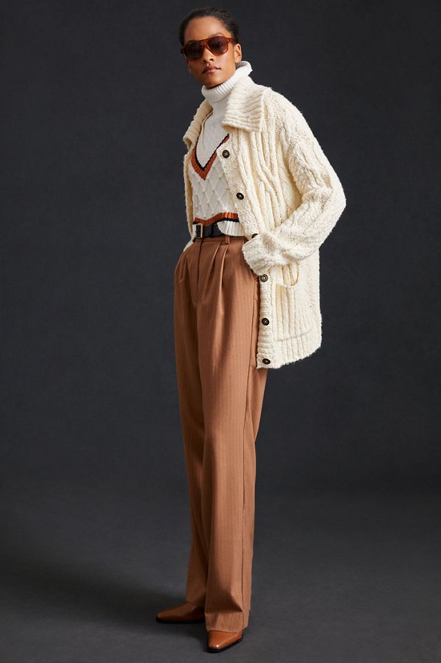 Cable-Knit Cardigan Sweater #1