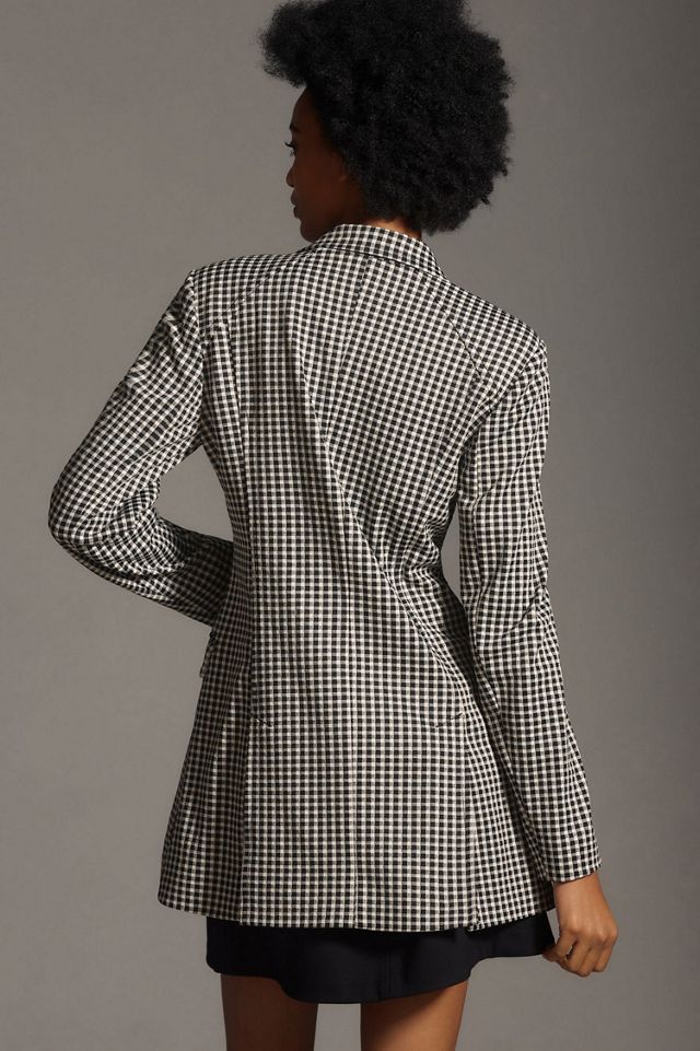 Maeve Longline Gingham Blazer #1