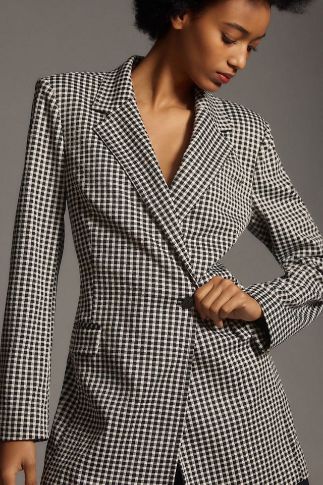 Maeve Longline Gingham Blazer #2