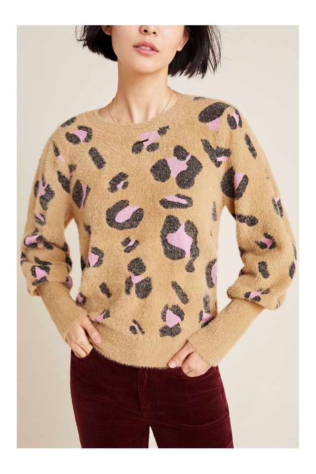 Leopard sweatshirt anthropologie on sale