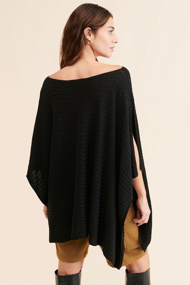 ONA Cable Knit Poncho #1