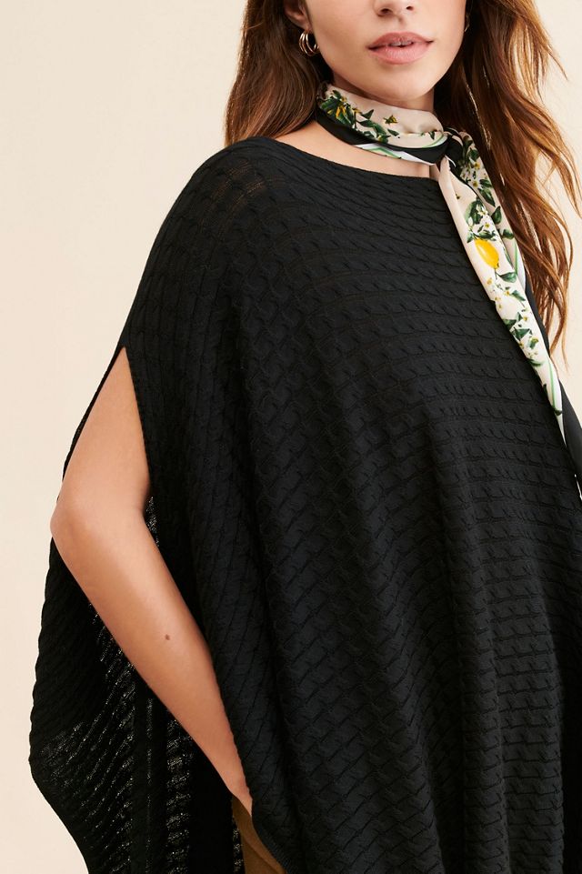 ONA Cable Knit Poncho #2