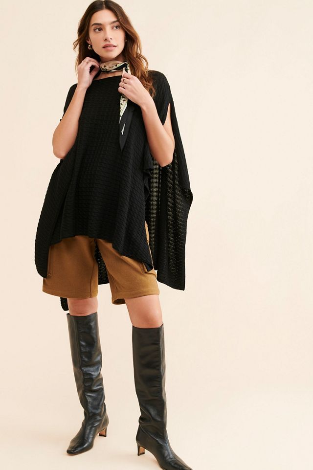 ONA Cable Knit Poncho #3