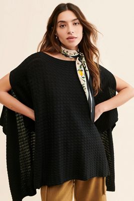 ONA Cable Knit Poncho