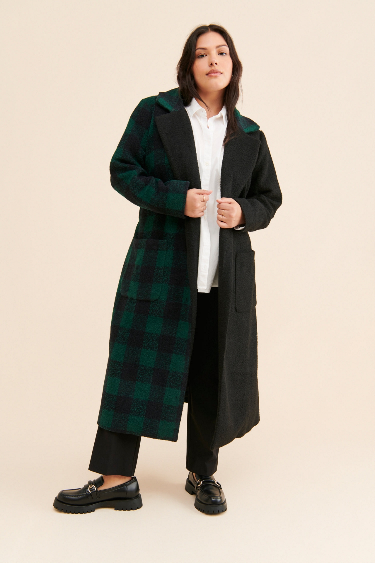 Hutch Half Plaid Overcoat