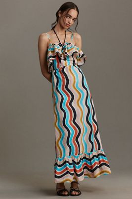 FARM Rio Sleeveless Ruffle Maxi Dress