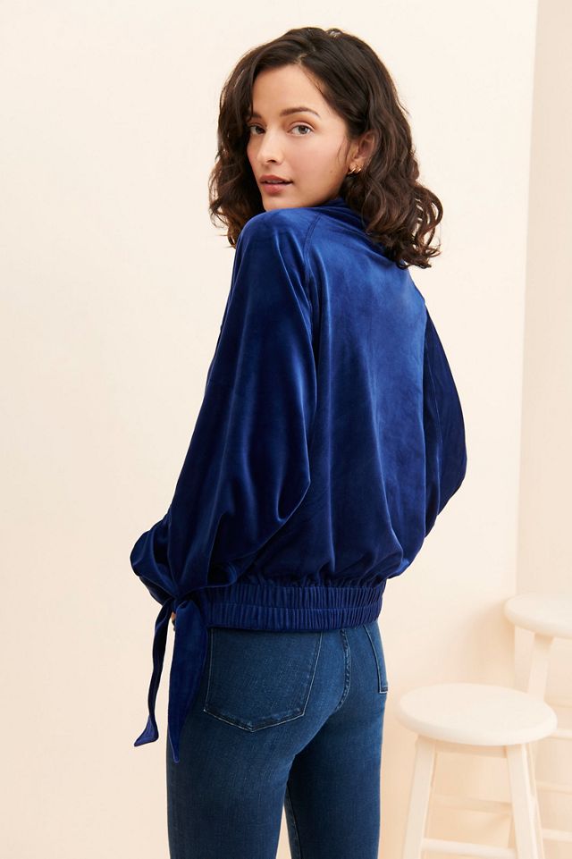 Side-Tie Velvet Pullover #1