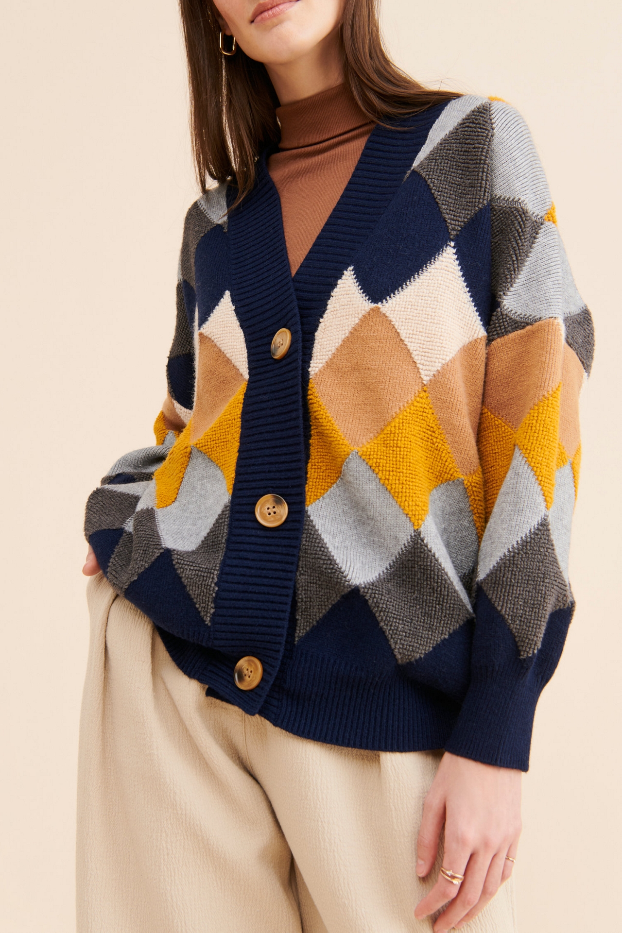Few Moda Geo Colorblock Cardigan