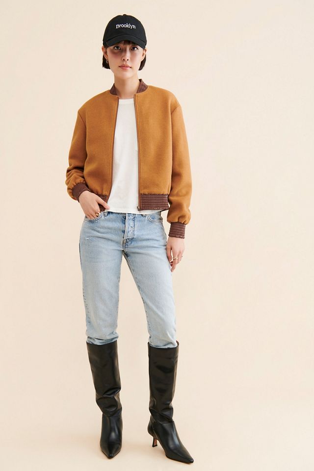 Hutch Vegan Leather Trim Bomber #3