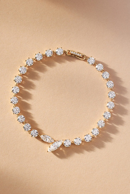 Shop Nadri Beatrix Offset Line Bracelet In Gold