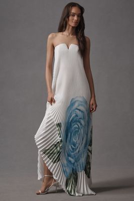 L'IDÉE Masquerade Pleated Strapless Maxi Dress
