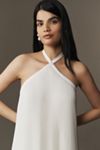 L'IDÉE Deesee Cross-Halter Pleated Asymmetrical Tent Maxi Dress