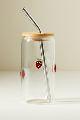 Anthropologie Icon Juice Sipper Glass