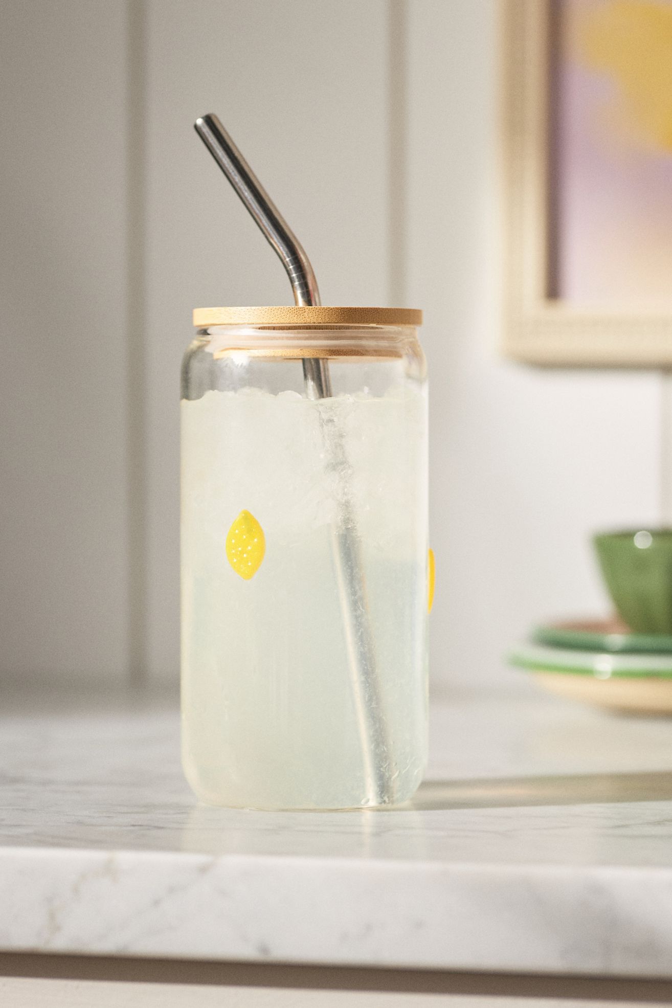 The Icon Juice Glass Tumbler with Lid - Lemon, Standard, One Size