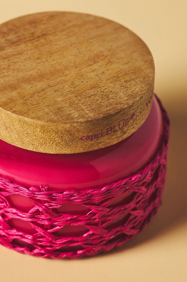 Capri Blue Volcano Pink Rattan Jar Candle #1