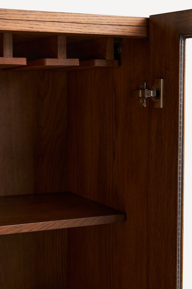 Omari Carved Oak Bar Cabinet #6