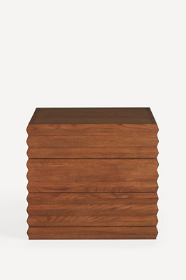 Anthropologie Omari Carved Oak Side Table