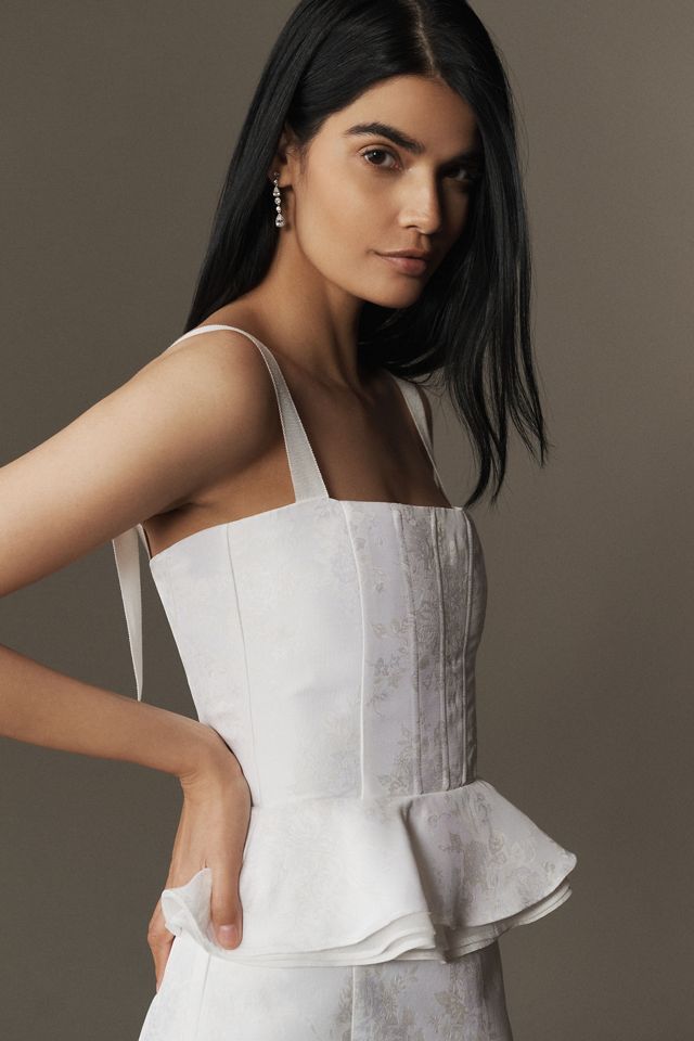 V. Chapman Winter Sleeveless Peplum Brocade Mini Dress #3