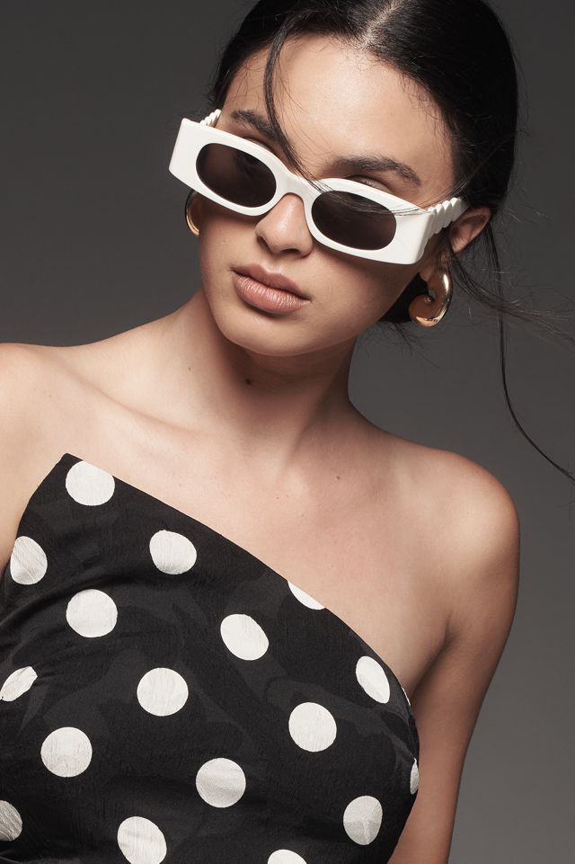 Rectangle Wavy Temple Sunglasses #4