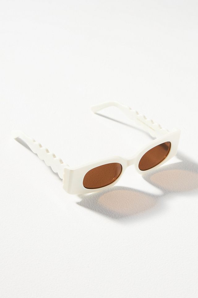 Rectangle Wavy Temple Sunglasses #2