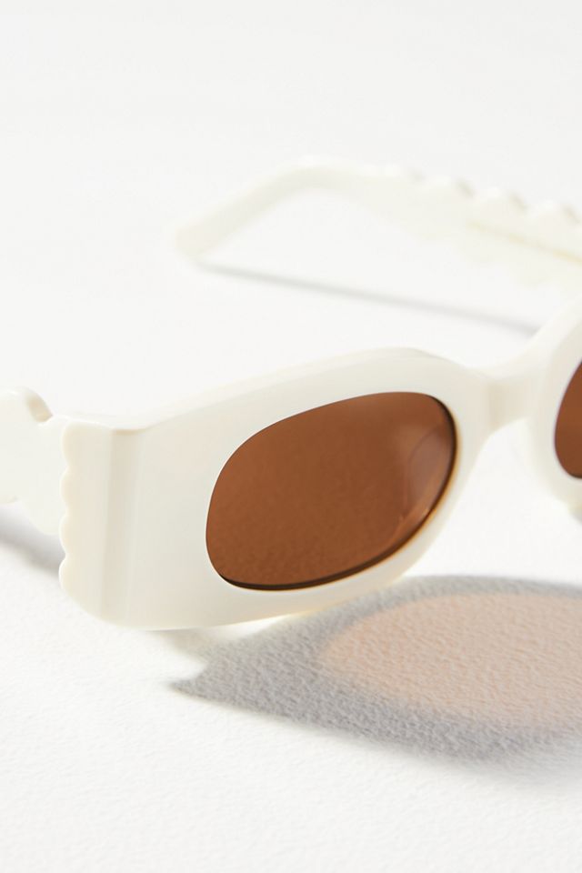 Rectangle Wavy Temple Sunglasses #3