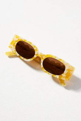Lunettes de soleil Rectangle à branches ondulées par en Yellow - By Anthropologie - Modalova