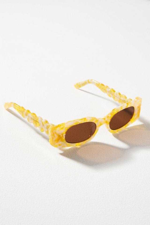 Rectangle Wavy Temple Sunglasses #2