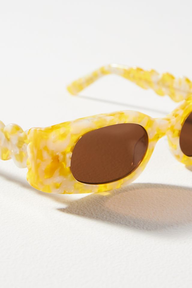 Rectangle Wavy Temple Sunglasses #3