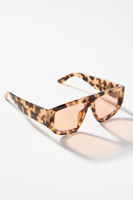 Lunettes de soleil aviateur angulaires écaille par - By Anthropologie - Modalova