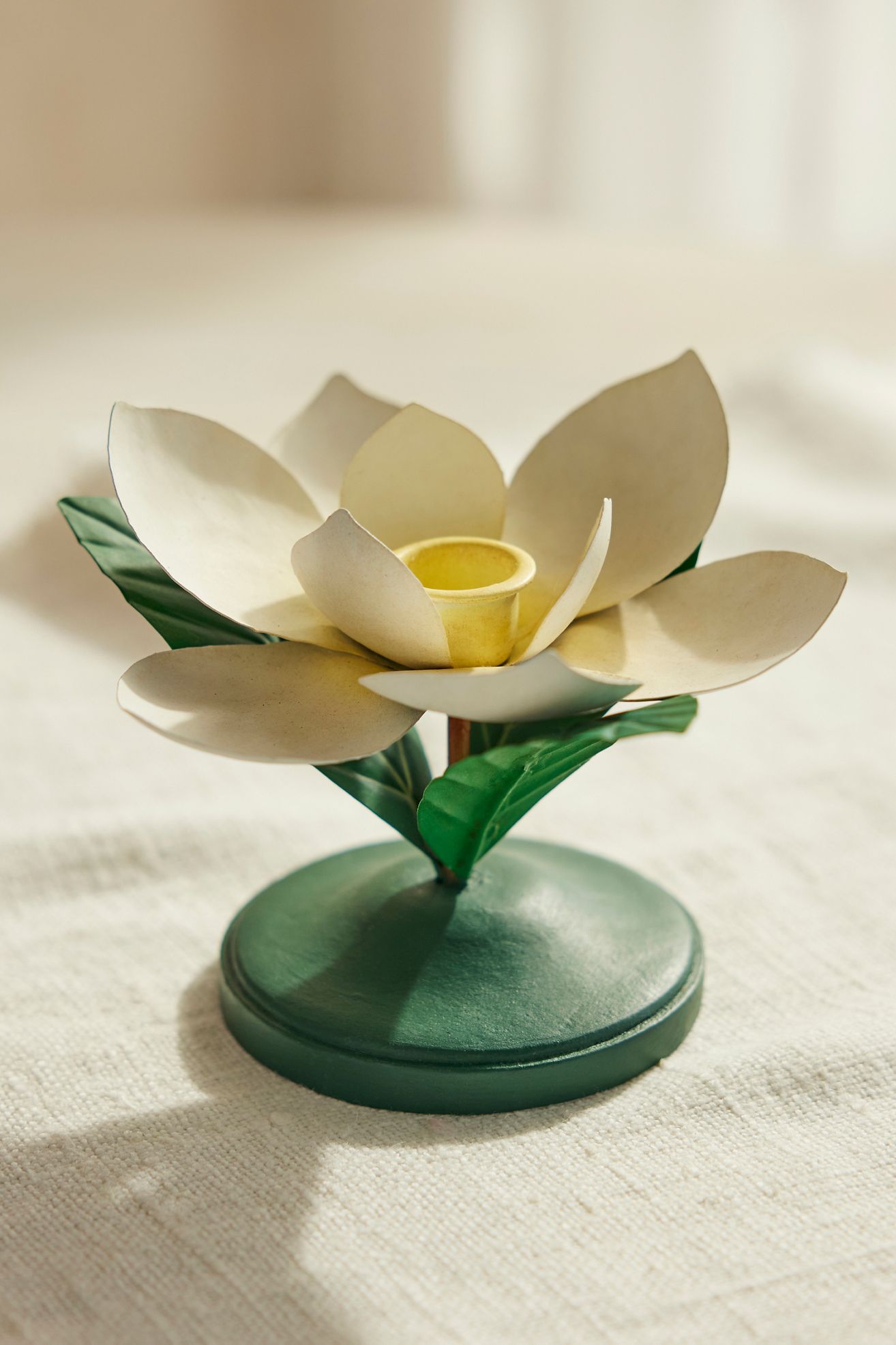 White Magnolia Taper Holder - White Magnolia, S