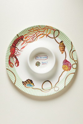 Nathalie Lete By The Sea Melamine Chip & Dip Platter
