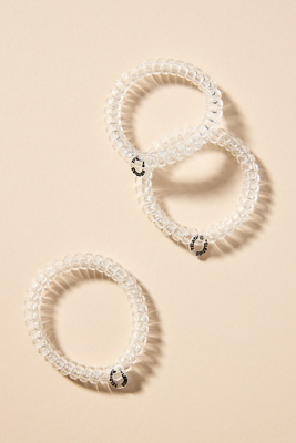Teleties Coil Hair Ties, Set Of 3 In Clear