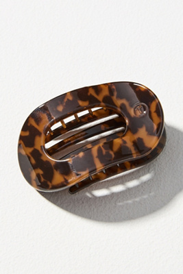 Teleties Medium Flat Round Hair Claw Clip In Brown