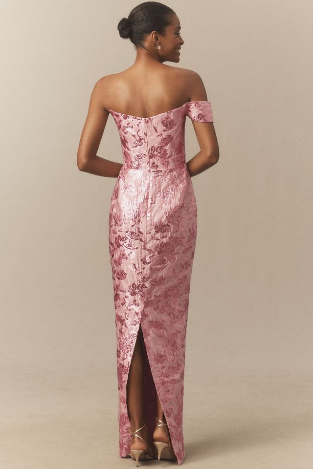 SAU LEE Jackson Jacquard Asymmetric Gown #1