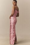 SAU LEE Jackson Jacquard Asymmetric Gown