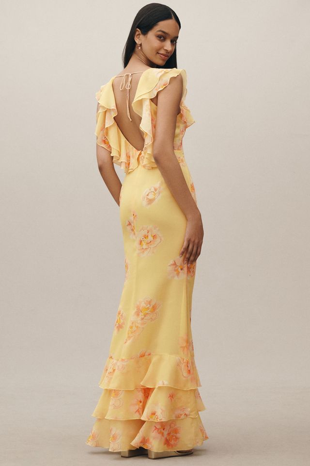 SAU LEE Gaia Ruffle Maxi Dress