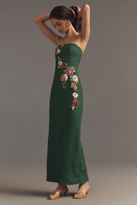 Anthropologie ★ Helsi Vivi Strapless Beaded Midi Dress Helsi Vivi Strapless Beaded Fit & Flare Midi Dress
