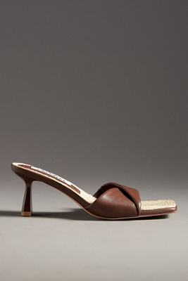 Caverley Jackie Square-toe Kitten-heel Mules In Brown