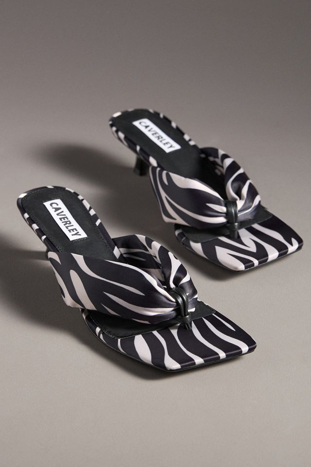 CAVERLEY Buck Thong Kitten-Heel Mules
