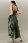 Delfi Collective Oriana Sleeveless Drop-Waist Satin Maxi Dress