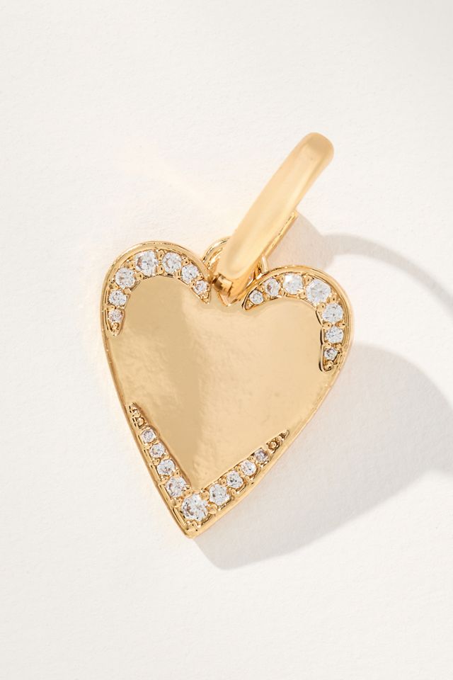 Crystal Heart Huggie Hoop Earrings #3