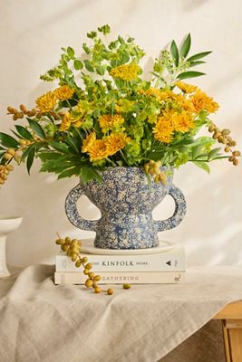 Papier Mache Decorative Bowl, Blue