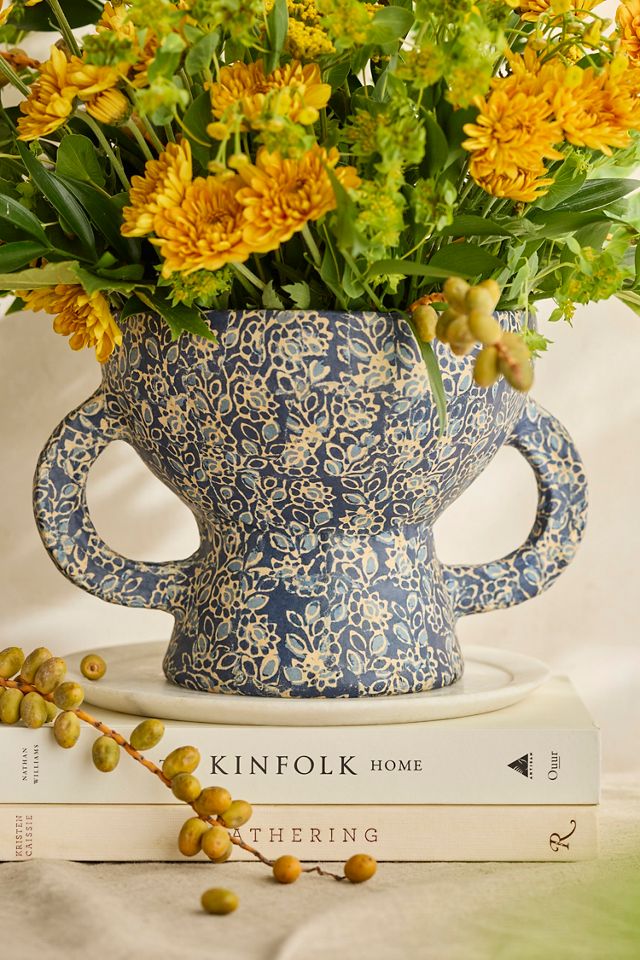 Papier Mache Decorative Bowl, Blue #3
