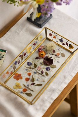 Pressed Floral Glass Tray