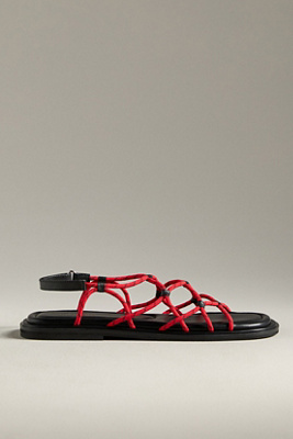Intentionally Blank Lychee Sandals In Red