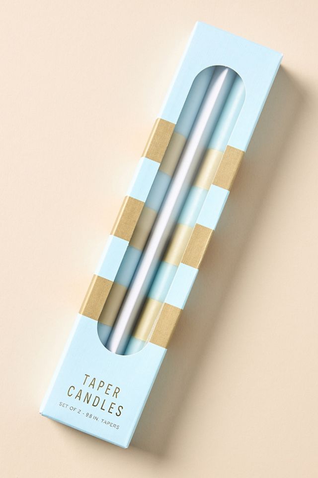 Striped Taper Candles, Set of 2 #1