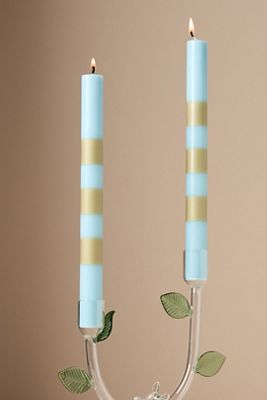Striped Taper Candles, Set of 2