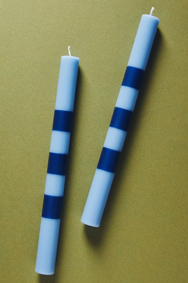 Striped Taper Candles, Set of 2 #1