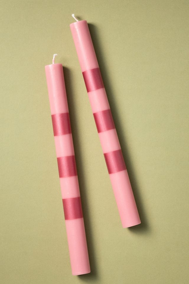 Striped Taper Candles, Set of 2 #2